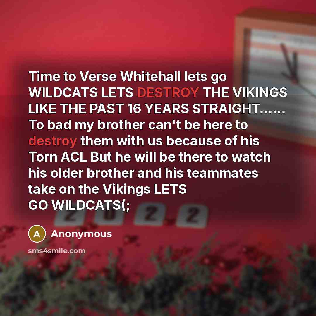 “Time to Verse Whitehall lets go WILDCATS LETS DESTROY THE…” quote by Anonymous