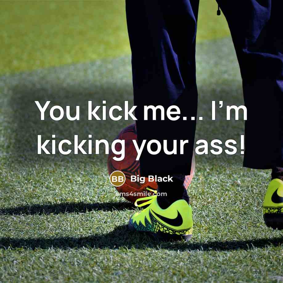“You kick me... I'm kicking your ass!” quote by Big Black