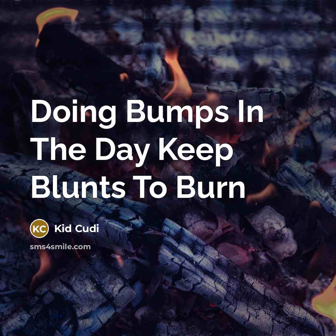 “Doing Bumps In The Day Keep Blunts To Burn…” quote by Kid Cudi