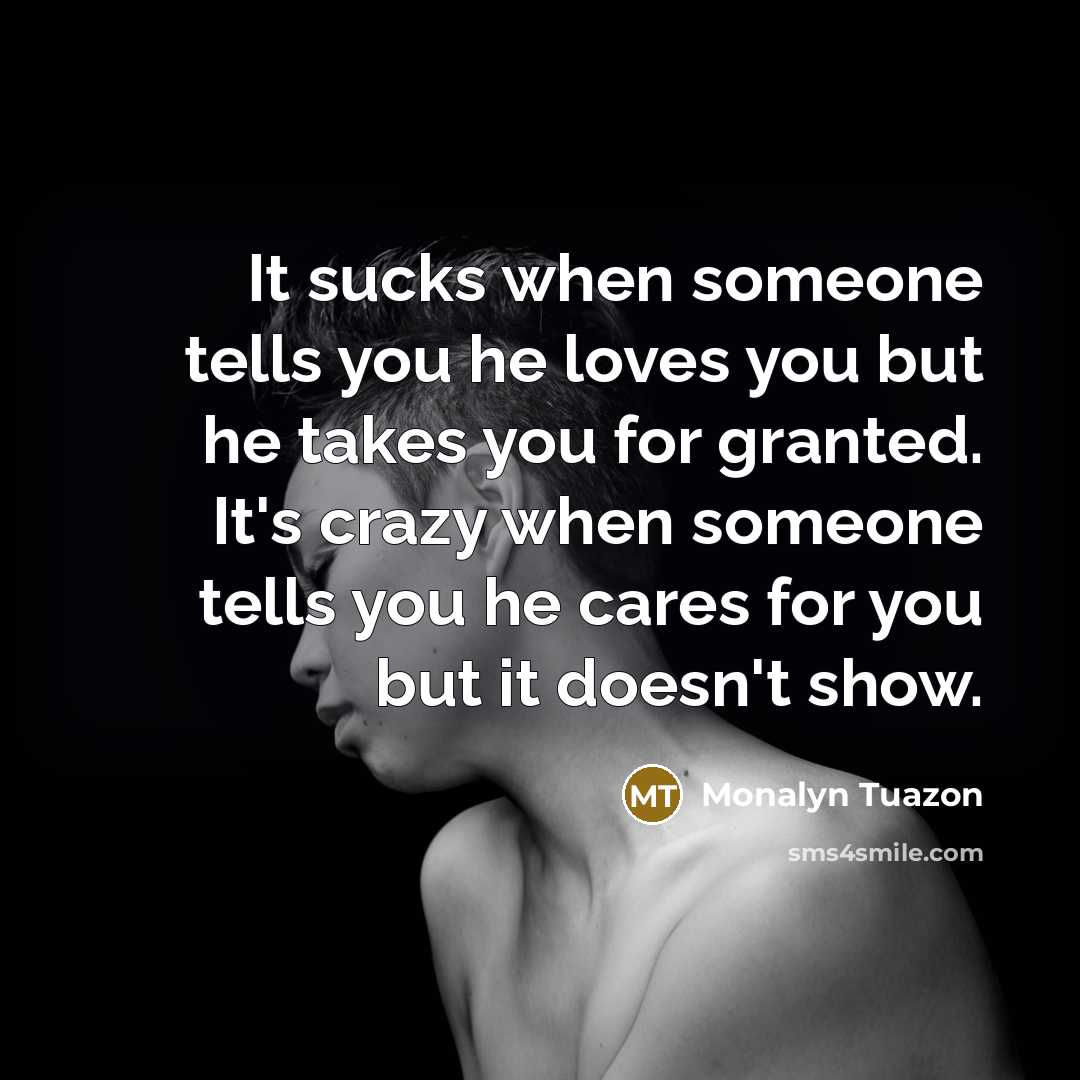 “It sucks when someone tells you he loves you but…” quote by Monalyn Tuazon