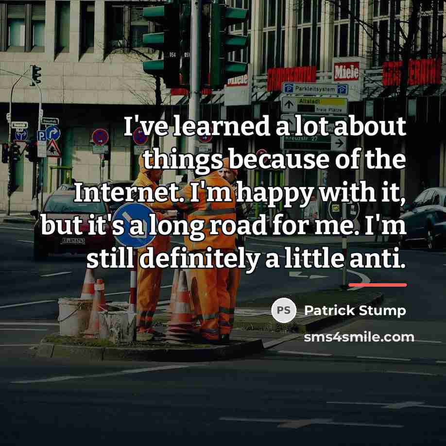 “I've learned a lot about things because of the Internet.…” quote by Patrick Stump