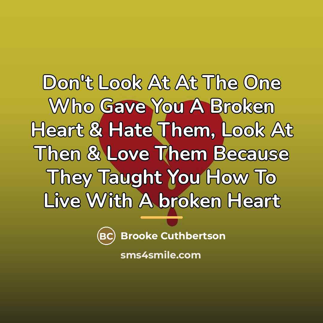 “Don't Look At At The One Who Gave You A…” quote by Brooke Cuthbertson