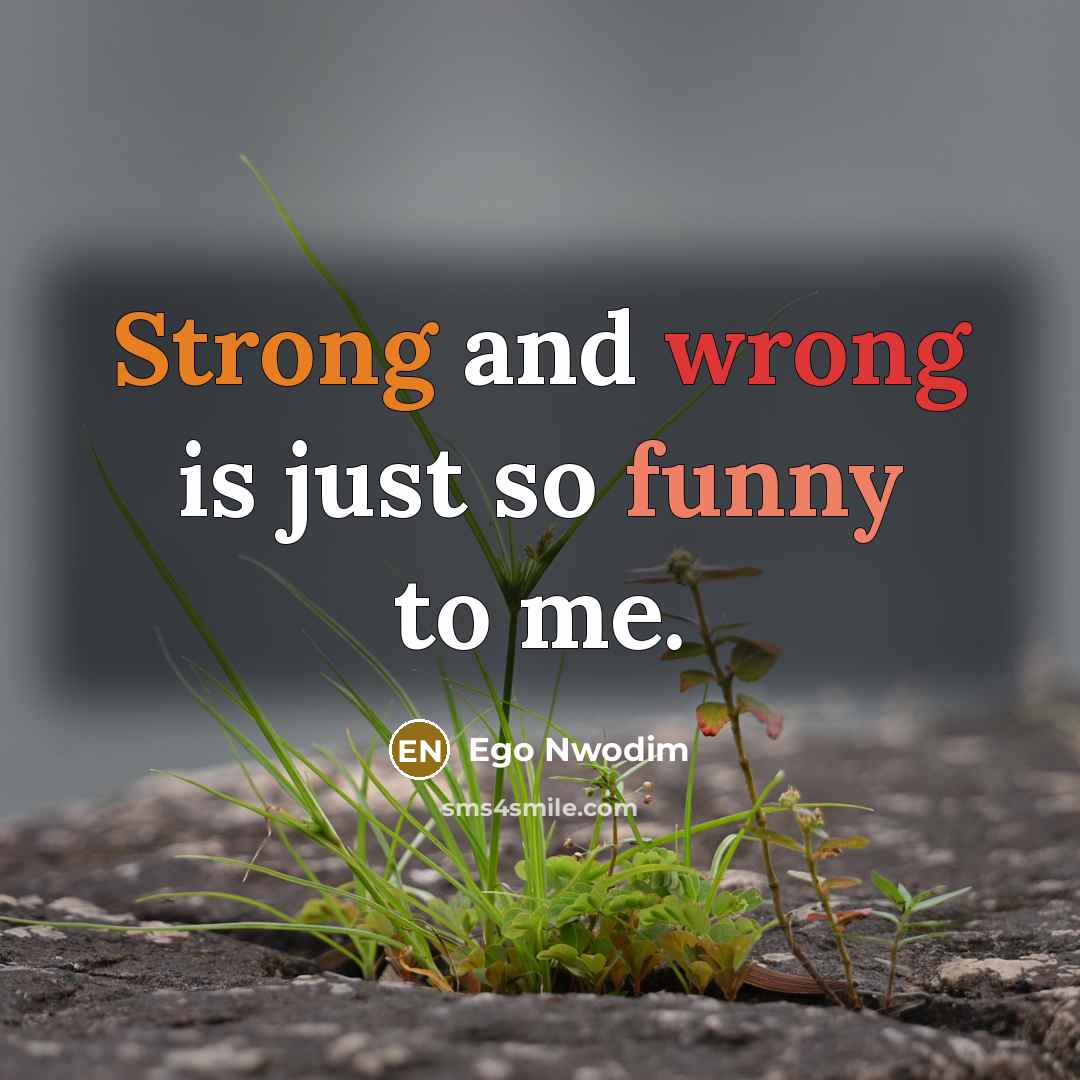“Strong and wrong is just so funny to me.…” quote by Ego Nwodim