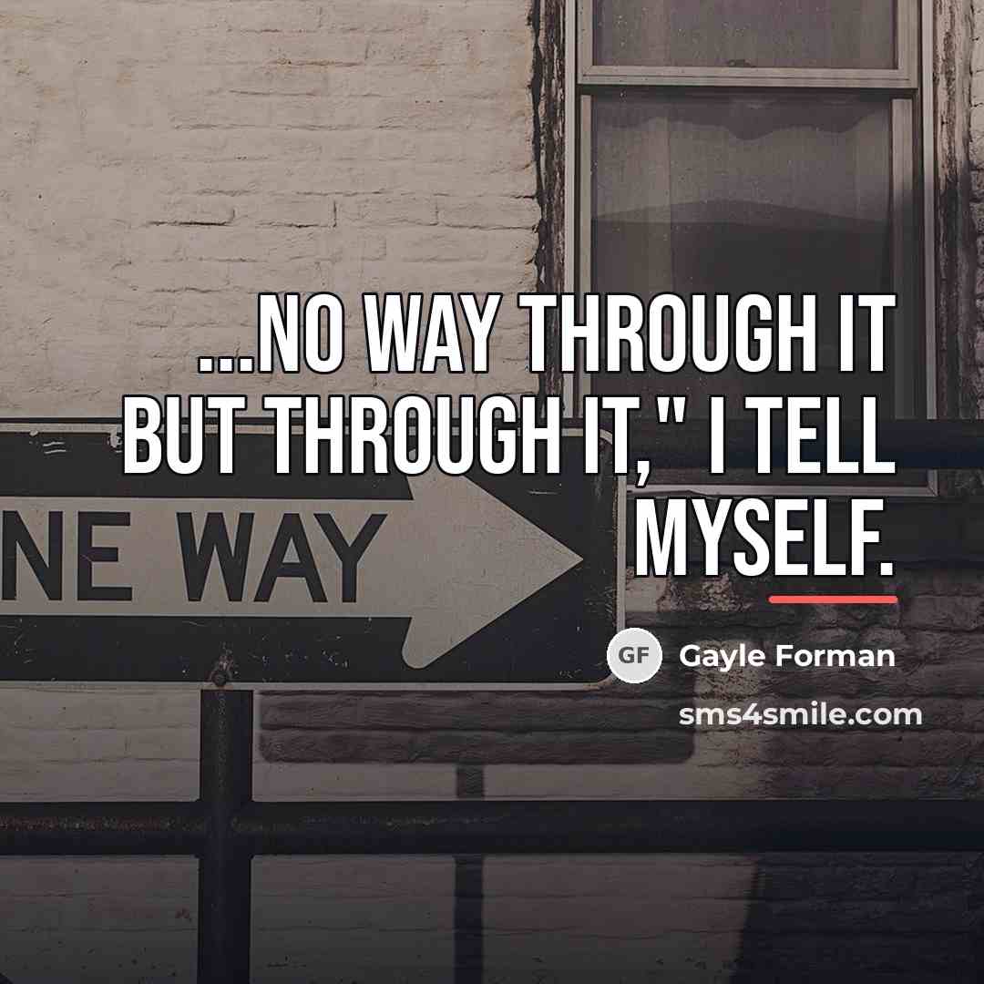 “...no way through it but through it," I tell myself.…” quote by Gayle Forman