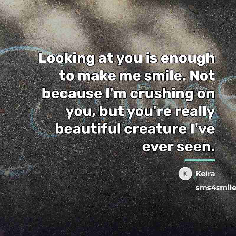 “Looking at you is enough to make me smile. Not…” quote by Keira