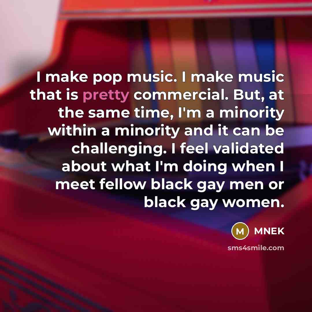 “I make pop music. I make music that is pretty…” quote by MNEK