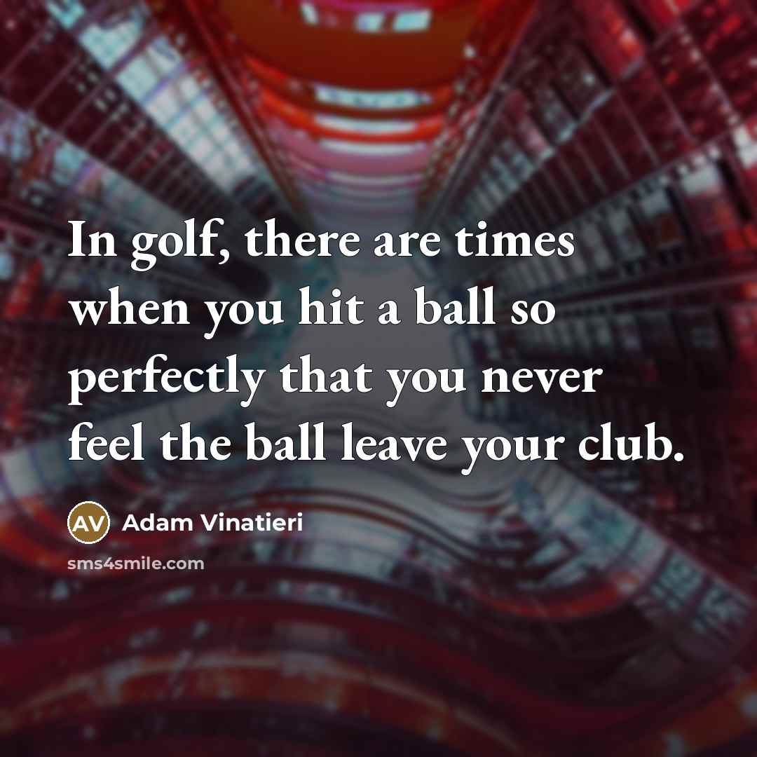 “In golf, there are times when you hit a ball…” quote by Adam Vinatieri