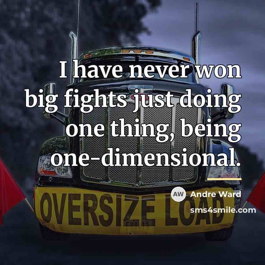 “I have never won big fights just doing one thing,…” quote by Andre Ward