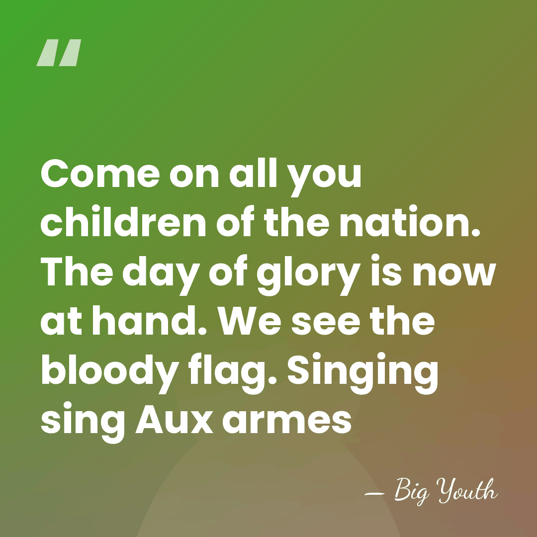 Come on all you children of the nation. The day of glory&hellip; - Big Youth