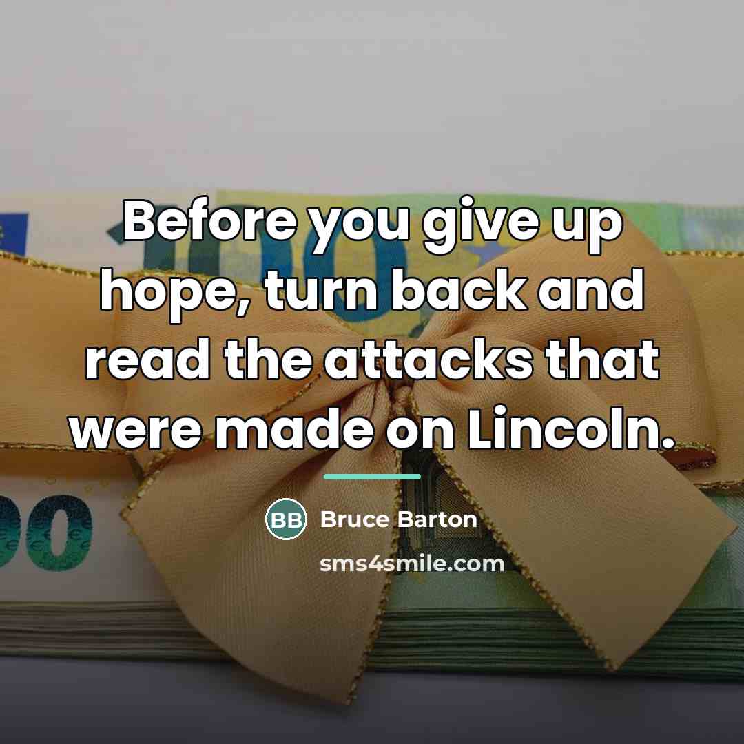 “Before you give up hope, turn back and read the…” quote by Bruce Barton