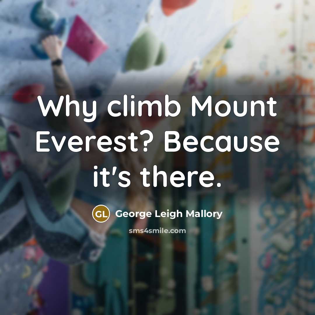 “Why climb Mount Everest? Because it's there.…” quote by George Leigh Mallory
