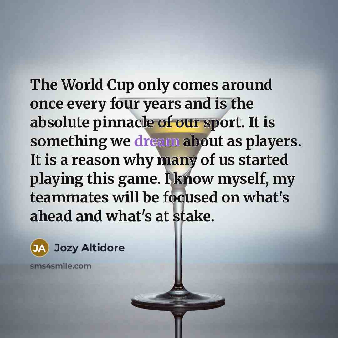 “The World Cup only comes around once every four years…” quote by Jozy Altidore