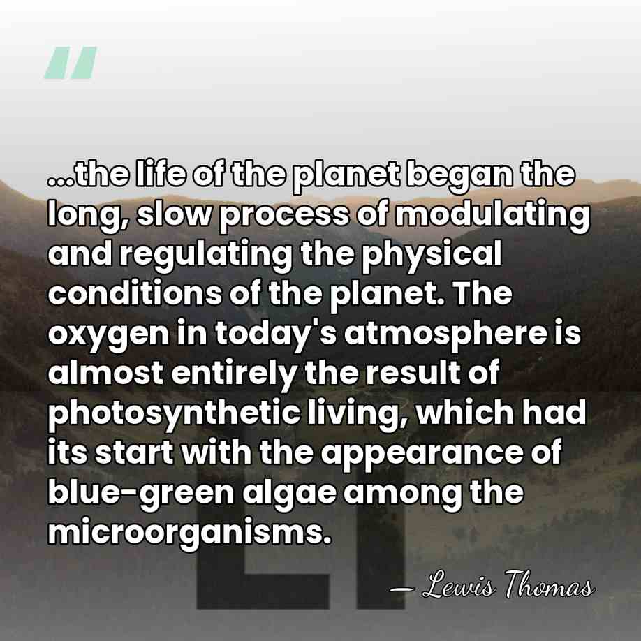 ...the life of the planet began the long, slow process of modulating&hellip; - Lewis Thomas