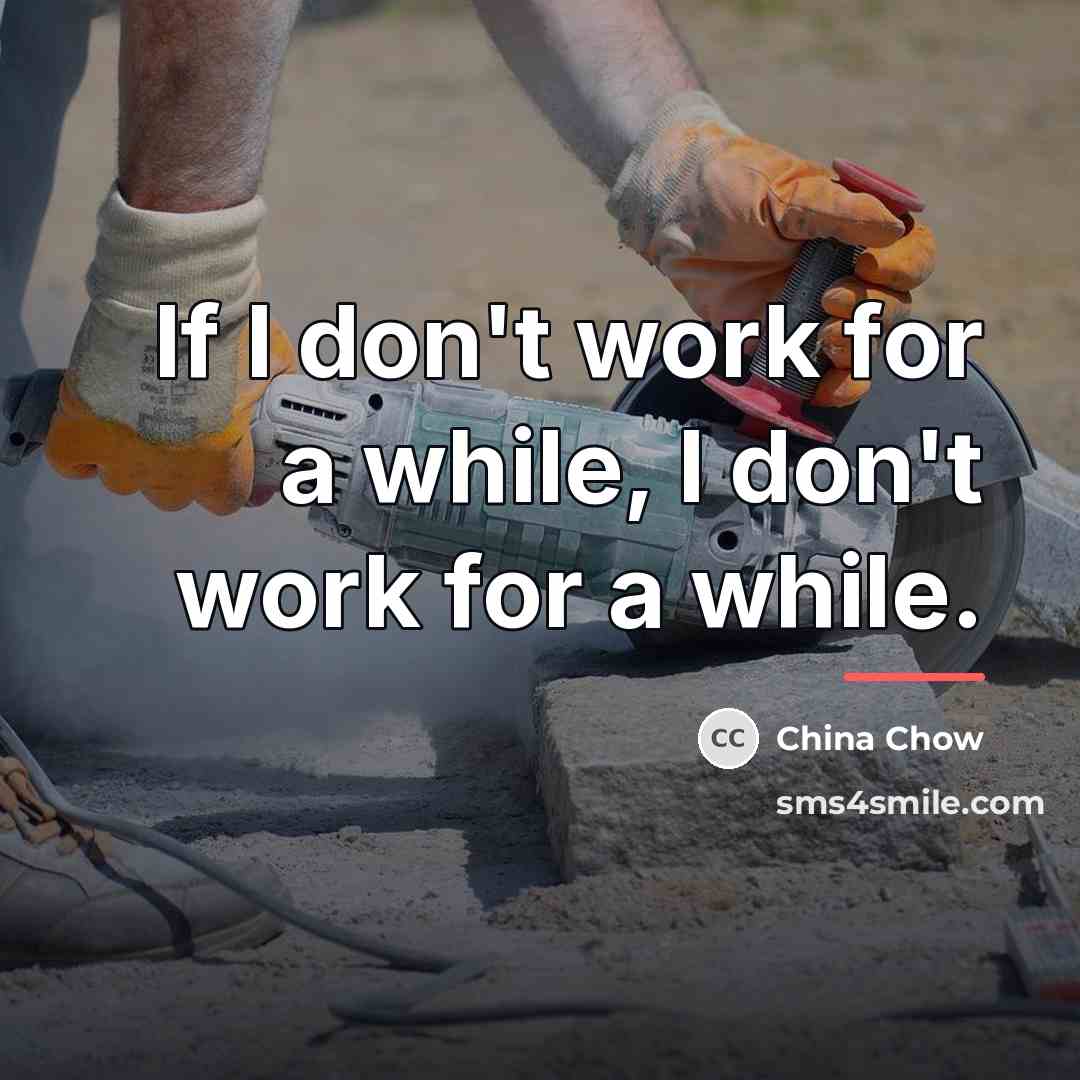 “If I don't work for a while, I don't work…” quote by China Chow