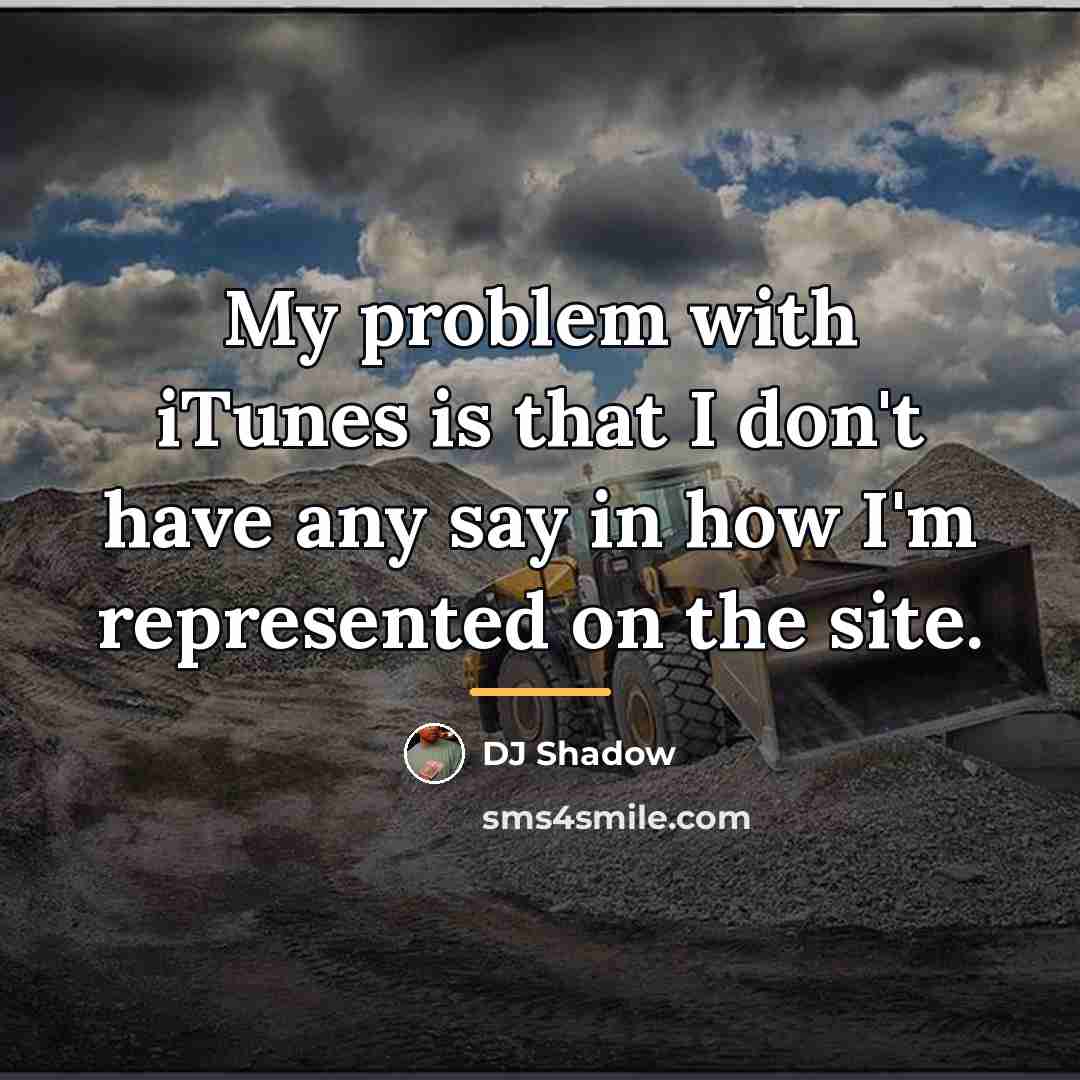 “My problem with iTunes is that I don't have any…” quote by DJ Shadow