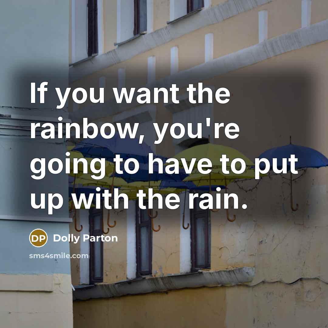 “If you want the rainbow, you're going to have to…” quote by Dolly Parton
