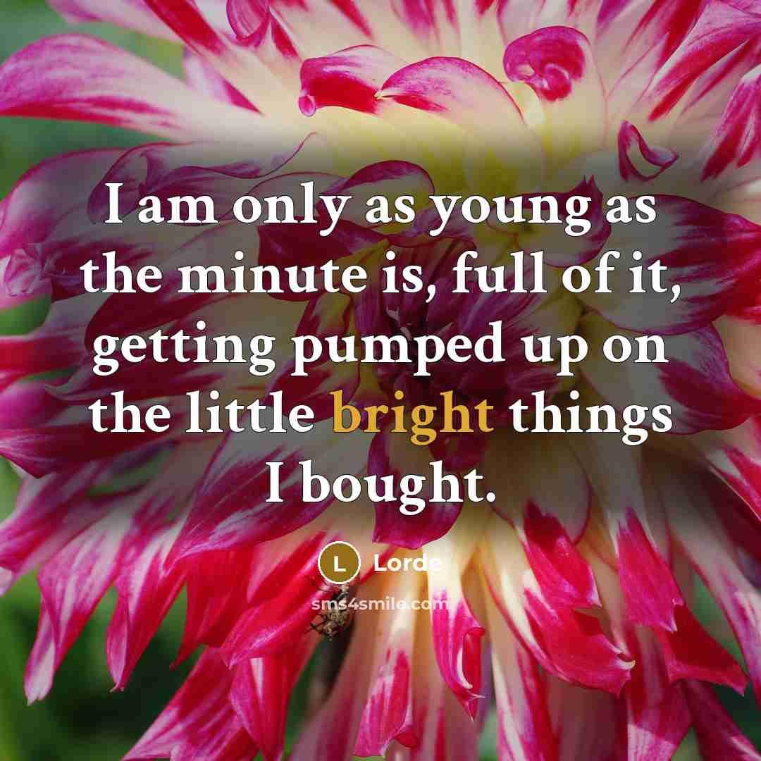“I am only as young as the minute is, full…” quote by Lorde
