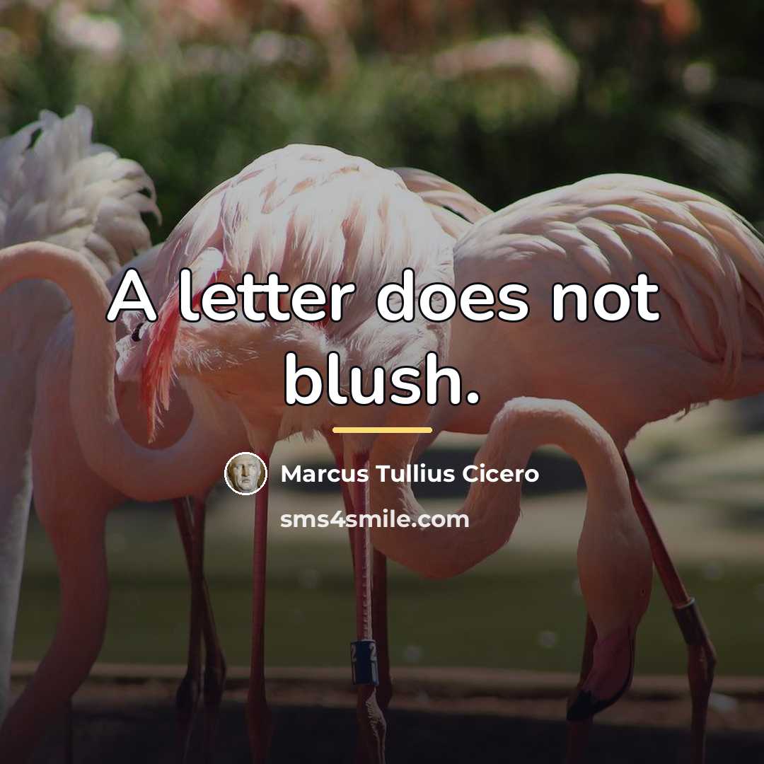 “A letter does not blush.…” quote by Marcus Tullius Cicero