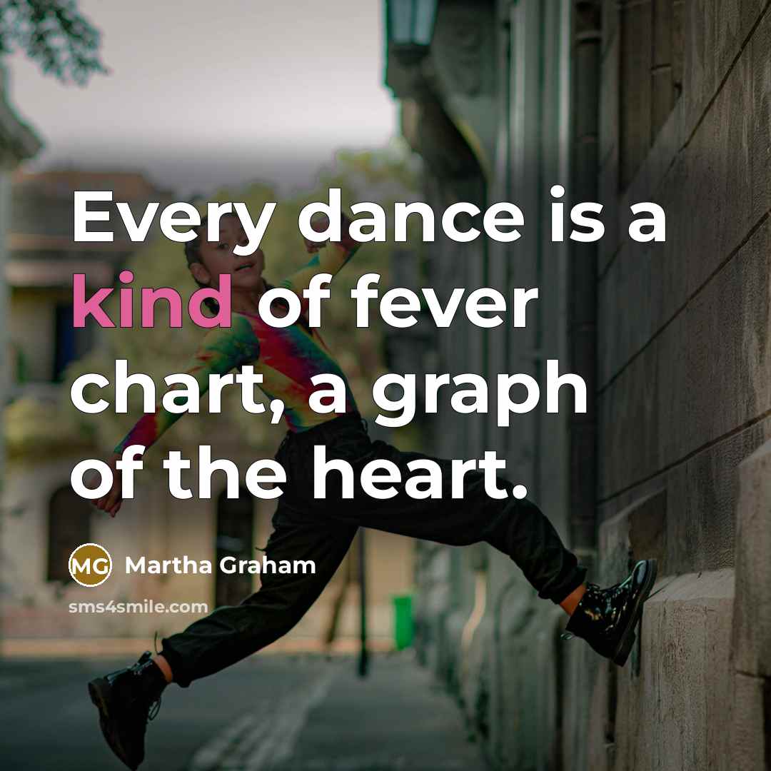 “Every dance is a kind of fever chart, a graph…” quote by Martha Graham