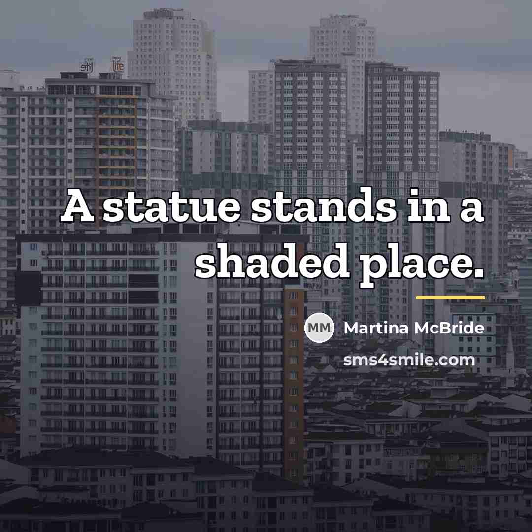 “A statue stands in a shaded place.…” quote by Martina Mcbride
