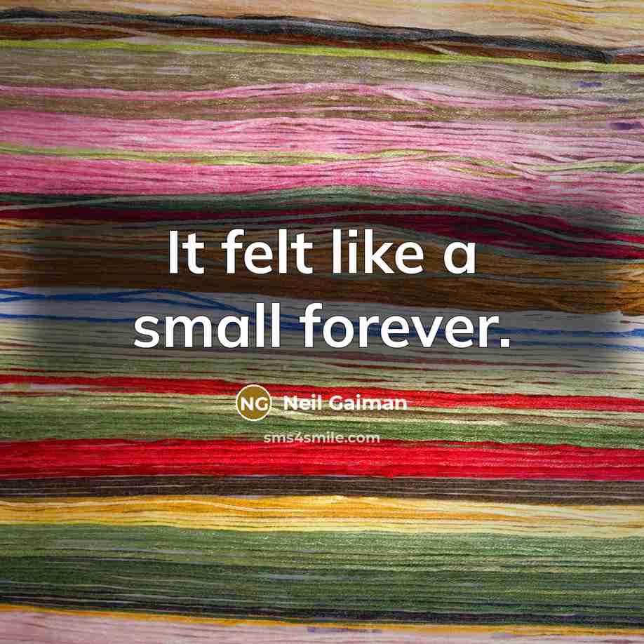 “It felt like a small forever.” quote by Neil Gaiman