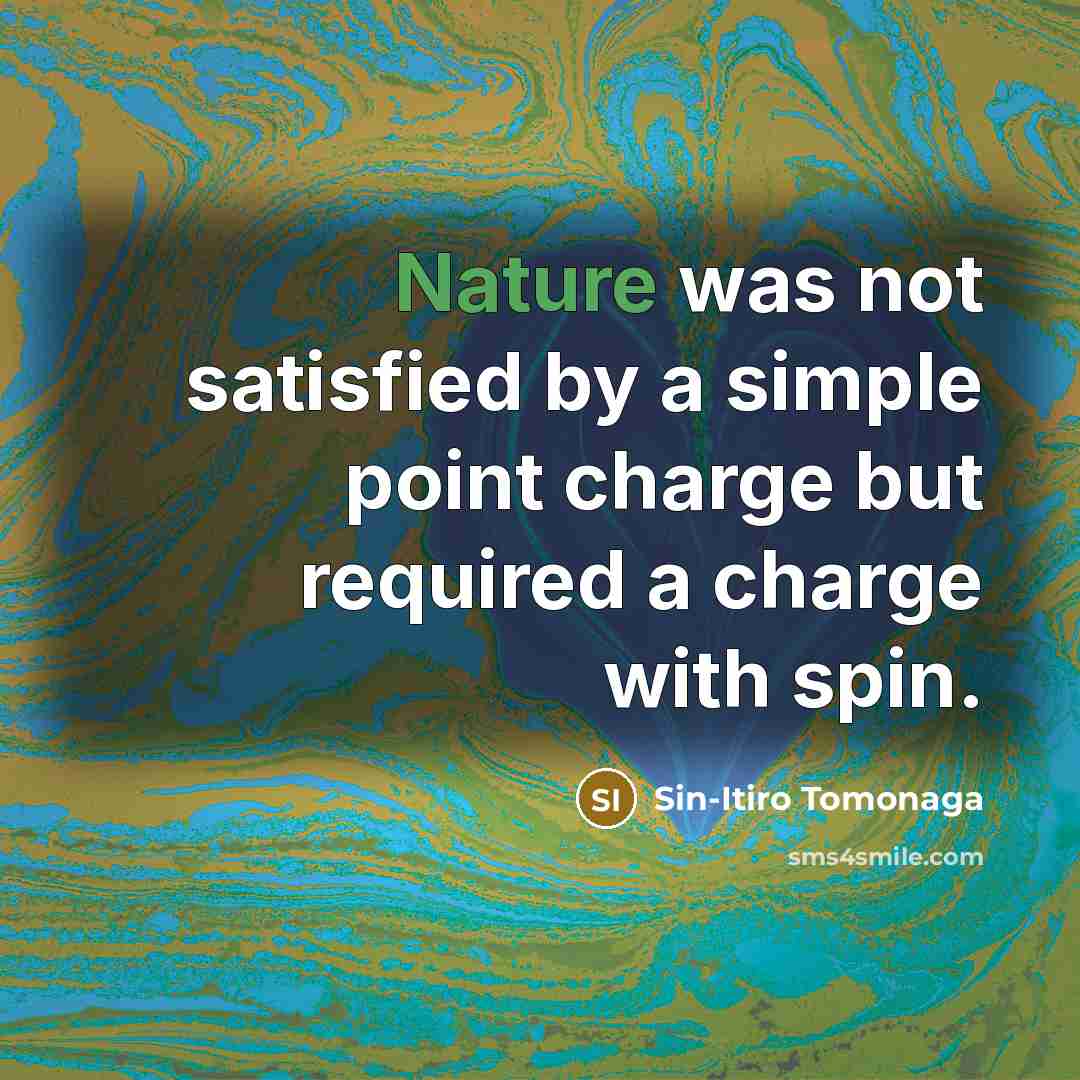 “Nature was not satisfied by a simple point charge but…” quote by Sin-Itiro Tomonaga