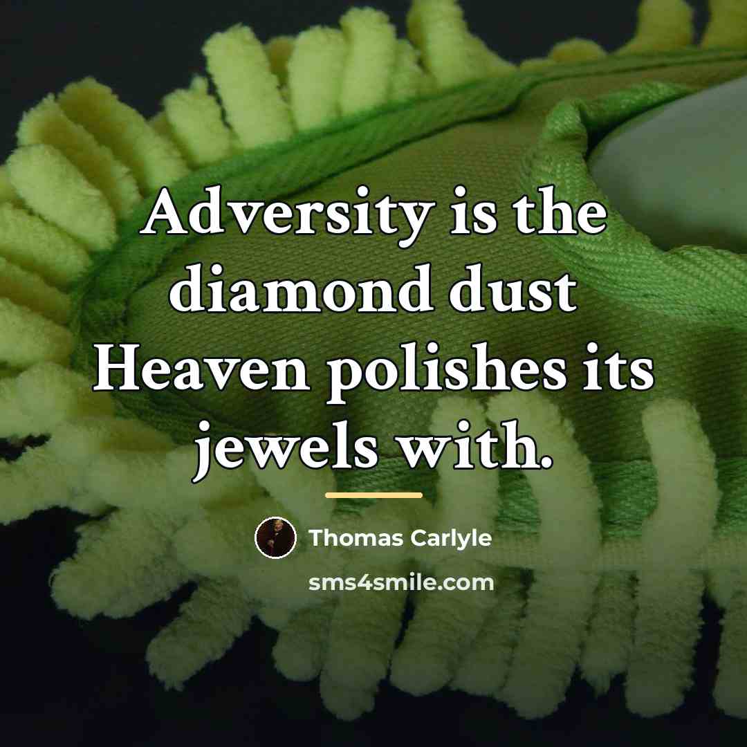 “Adversity is the diamond dust Heaven polishes its jewels with.…” quote by Thomas Carlyle