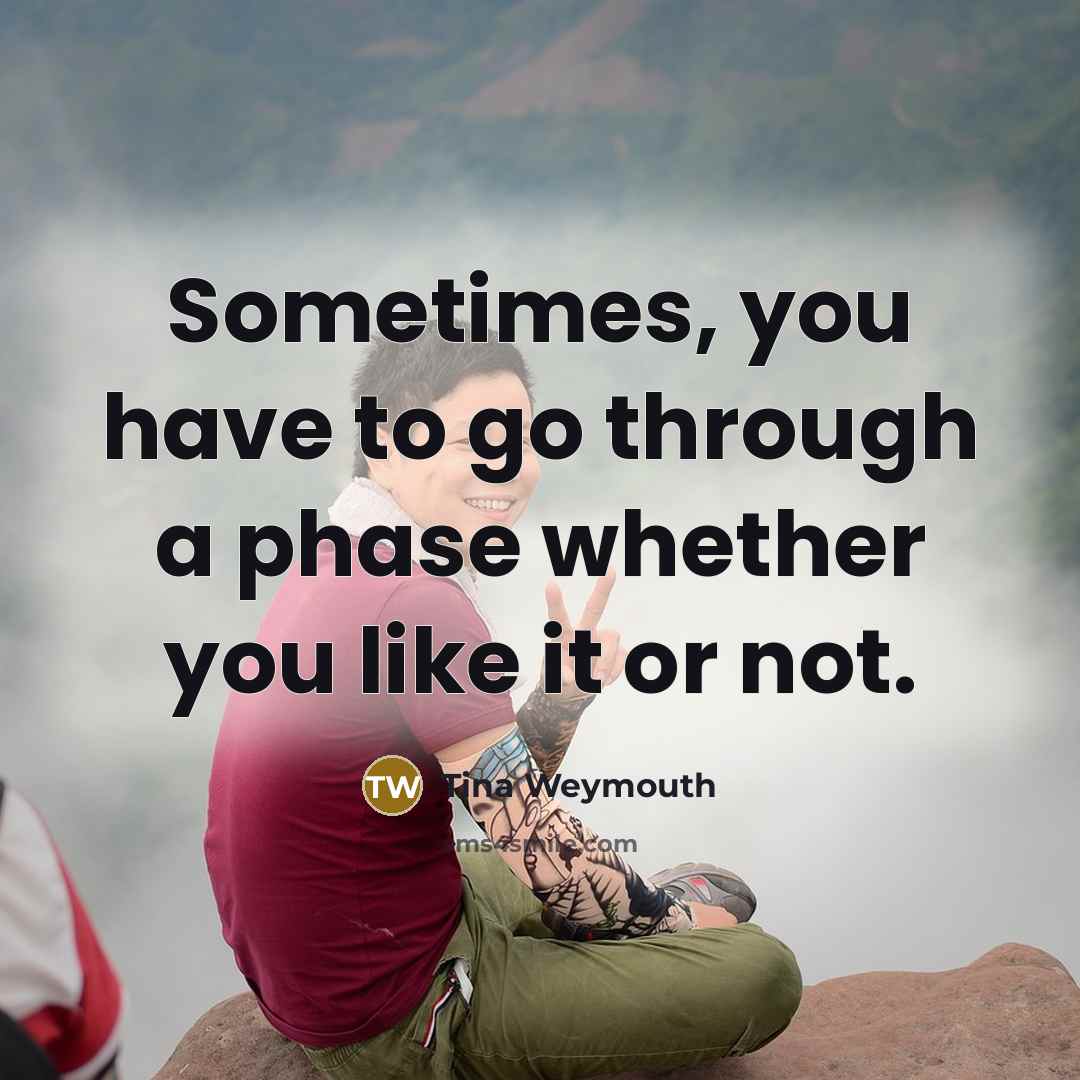 “Sometimes, you have to go through a phase whether you…” quote by Tina Weymouth
