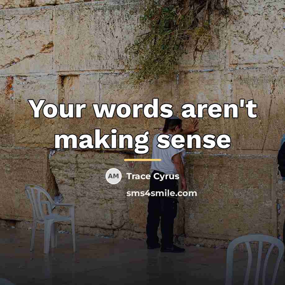 “Your words aren't making sense…” quote by Trace Cyrus