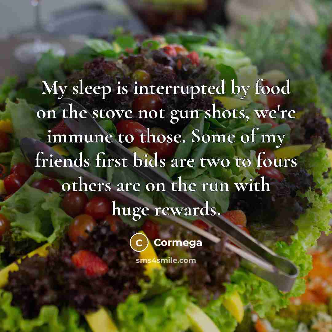 “My sleep is interrupted by food on the stove not…” quote by Cormega