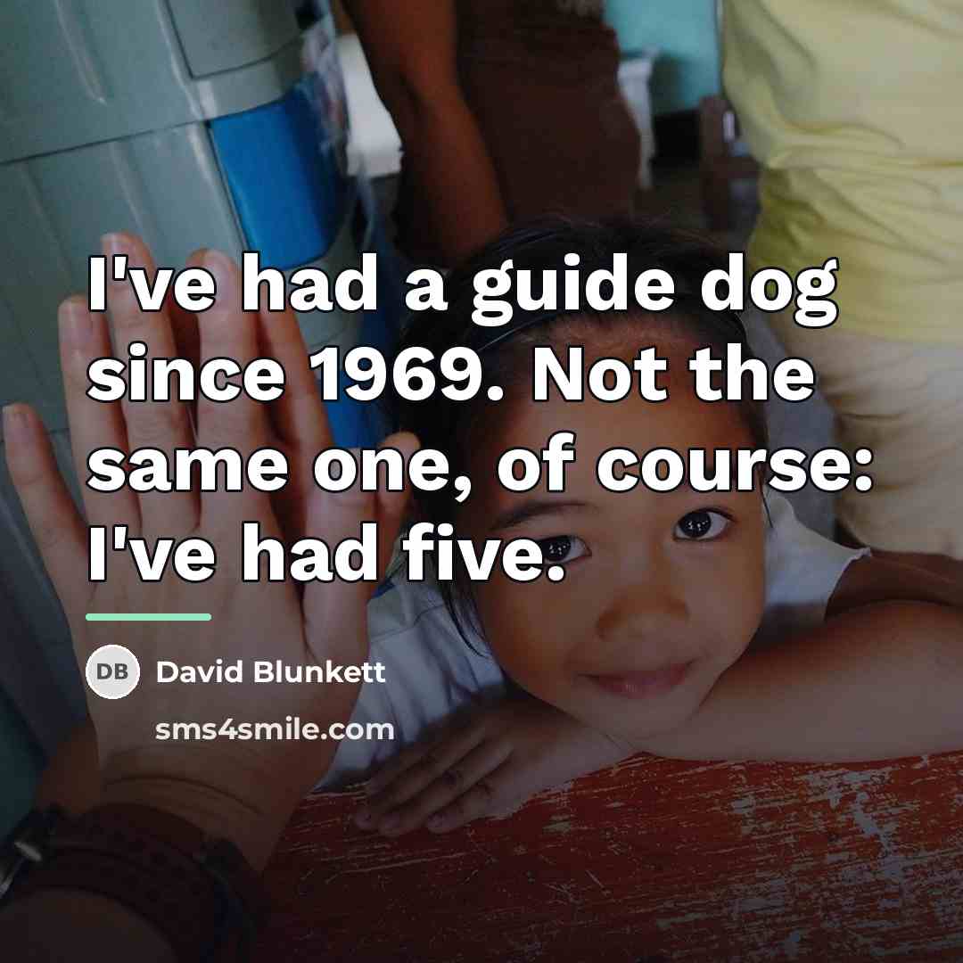 “I've had a guide dog since 1969. Not the same…” quote by David Blunkett
