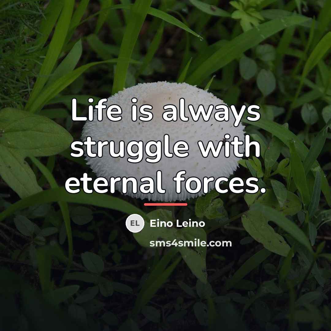 “Life is always struggle with eternal forces.…” quote by Eino Leino