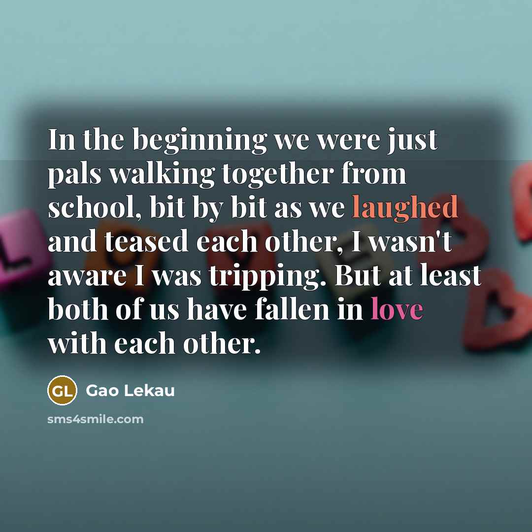 “In the beginning we were just pals walking together from…” quote by Gao Lekau