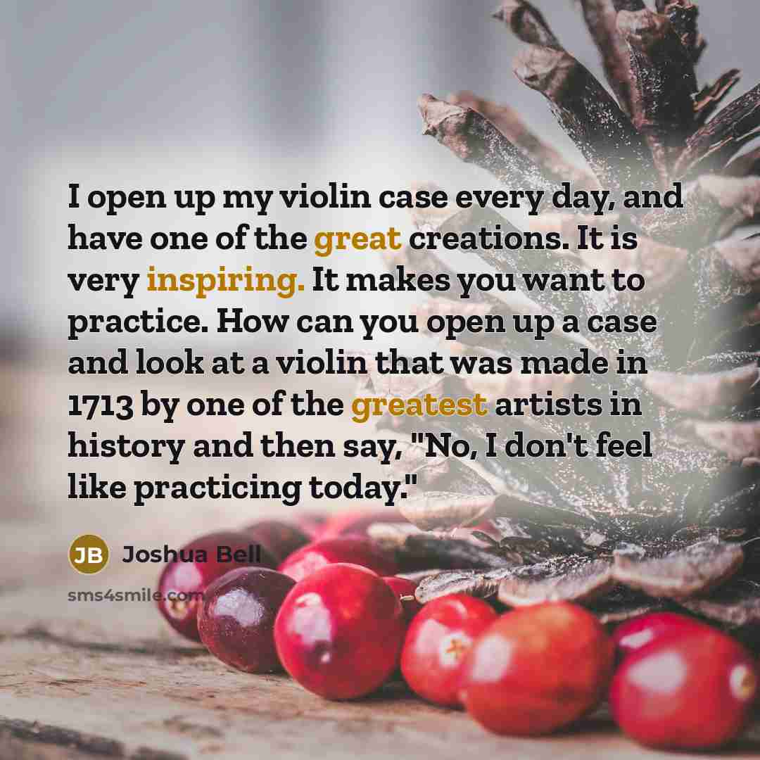 “I open up my violin case every day, and have…” quote by Joshua Bell