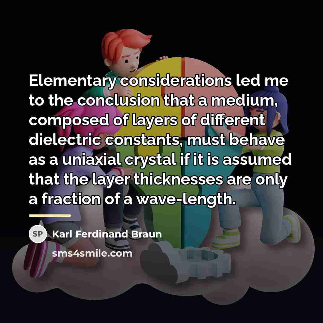 “Elementary considerations led me to the conclusion that a medium,…” quote by Karl Ferdinand Braun