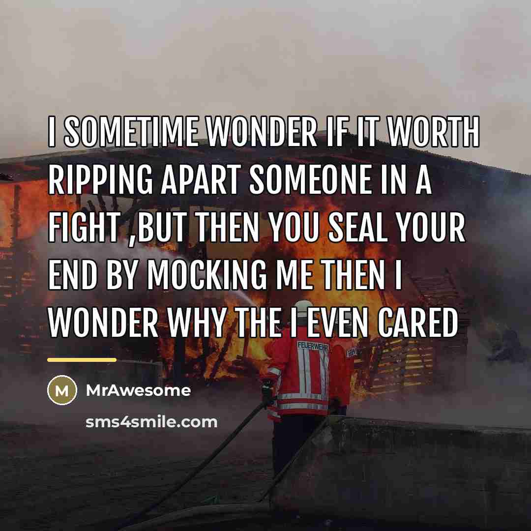 “I sometime wonder if it worth ripping apart someone in…” quote by MrAwesome