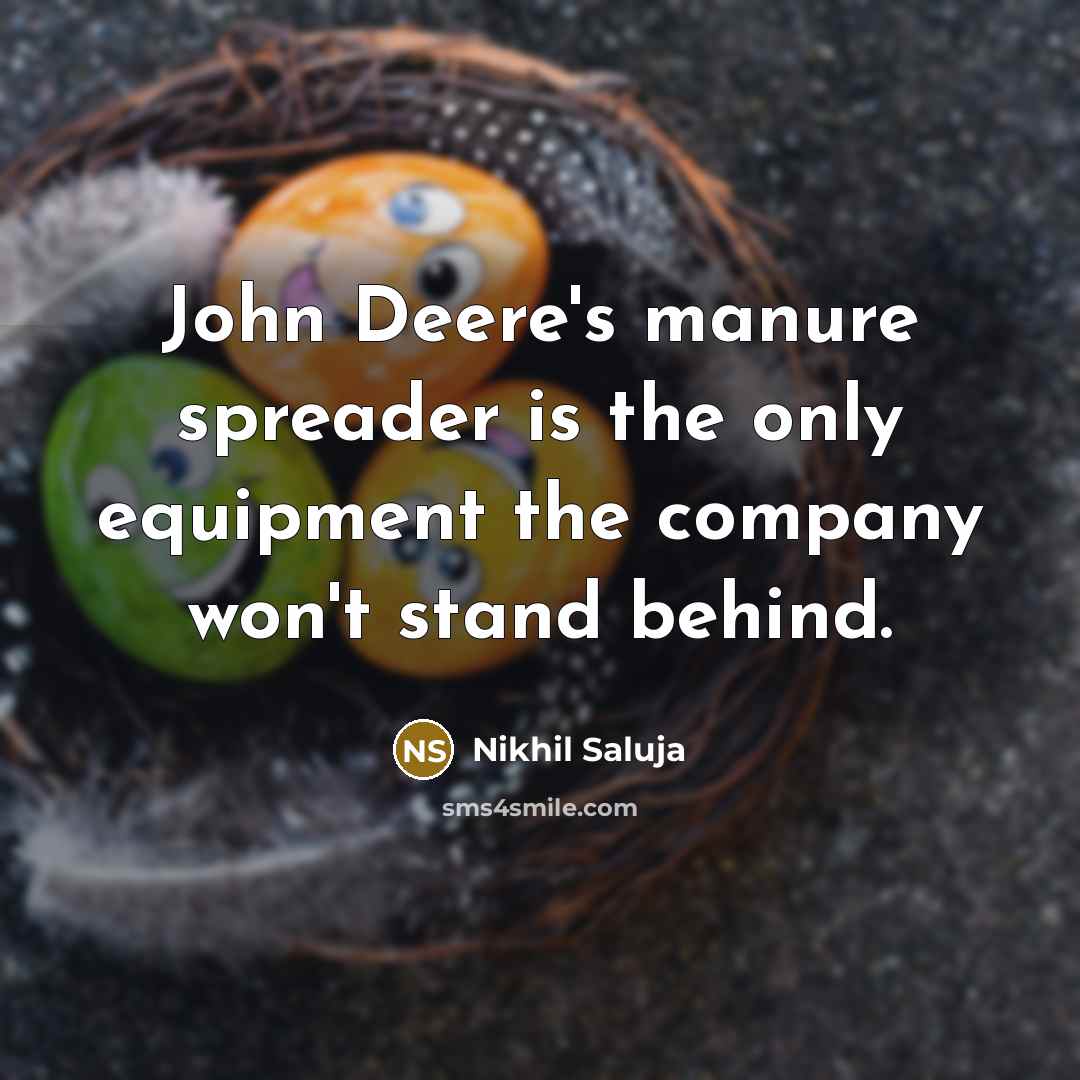 “John Deere's manure spreader is the only equipment the company…” quote by Nikhil Saluja