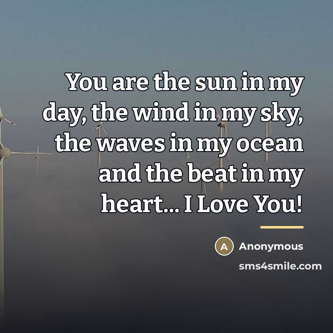 “You are the sun in my day, the wind in…” quote by Anonymous