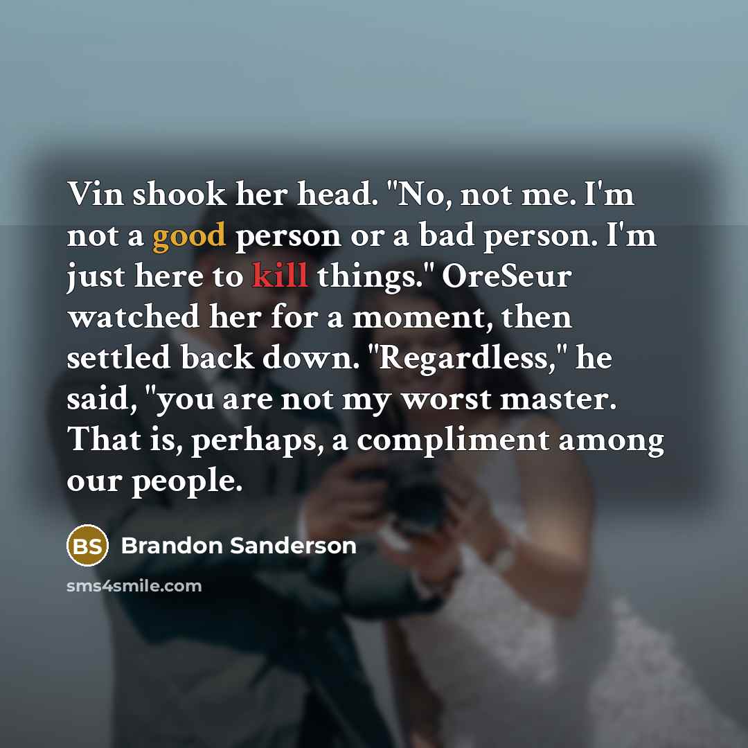 “Vin shook her head. "No, not me. I'm not a…” quote by Brandon Sanderson