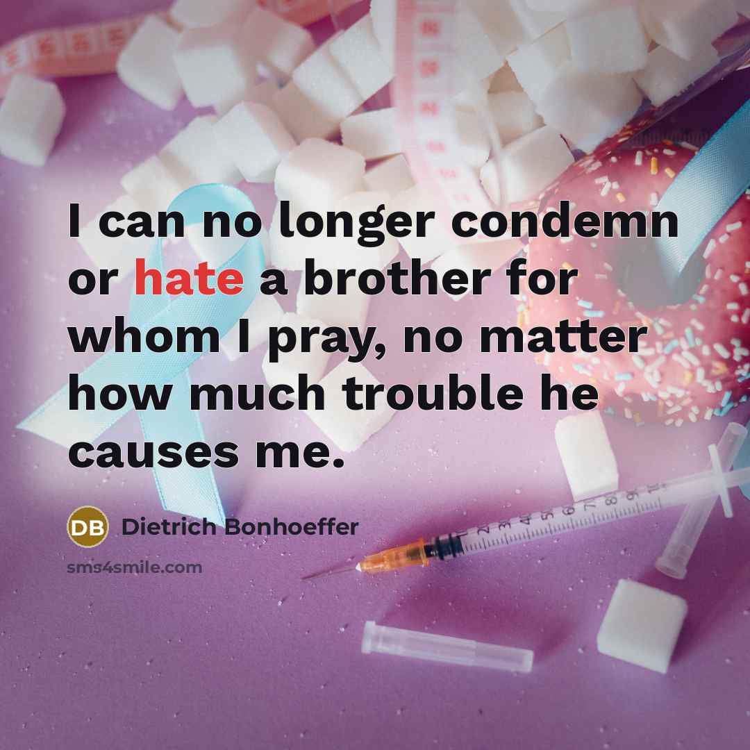 “I can no longer condemn or hate a brother for…” quote by Dietrich Bonhoeffer