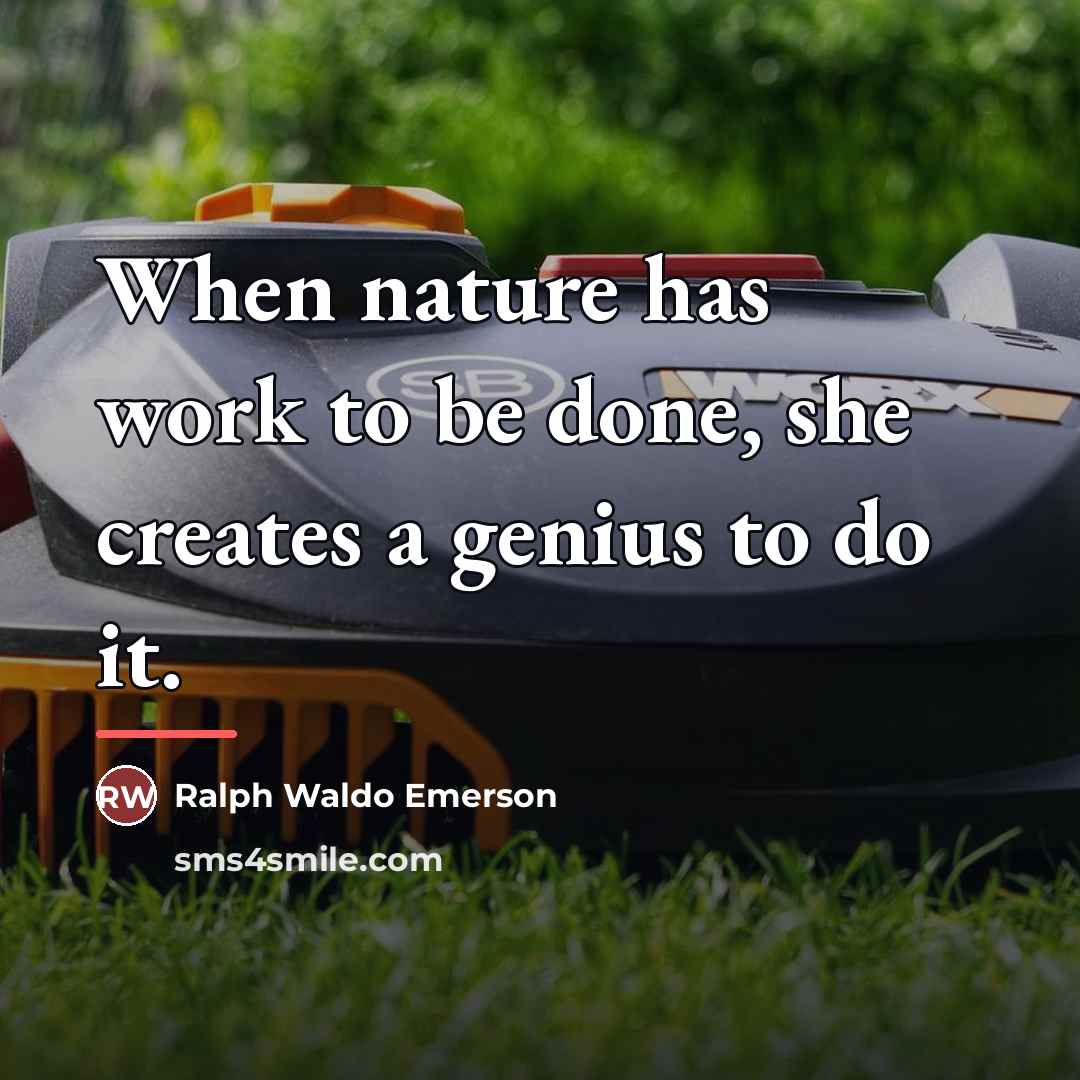 “When nature has work to be done, she creates a…” quote by Ralph Waldo Emerson