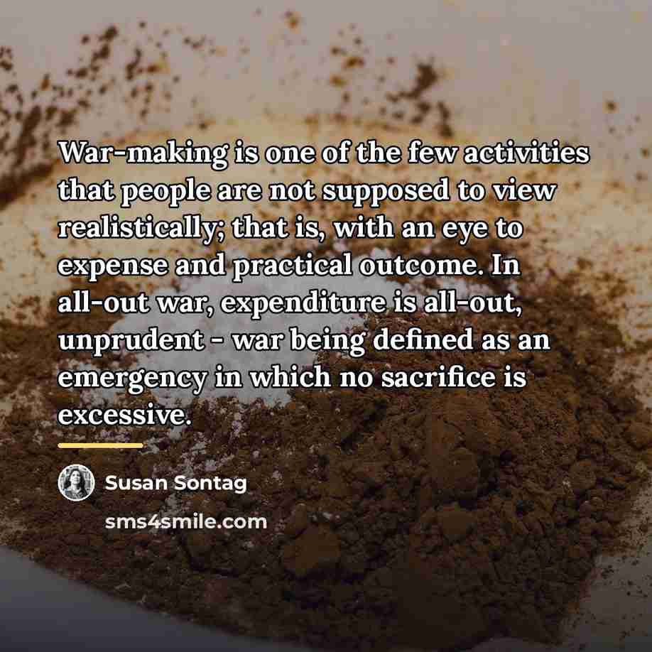 “War-making is one of the few activities that people are…” quote by Susan Sontag