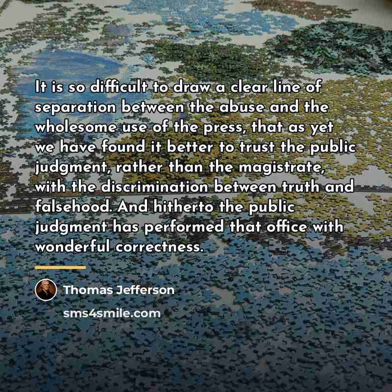 “It is so difficult to draw a clear line of…” quote by Thomas Jefferson