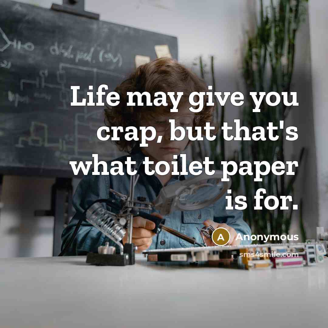“Life may give you crap, but that's what toilet paper…” quote by Anonymous