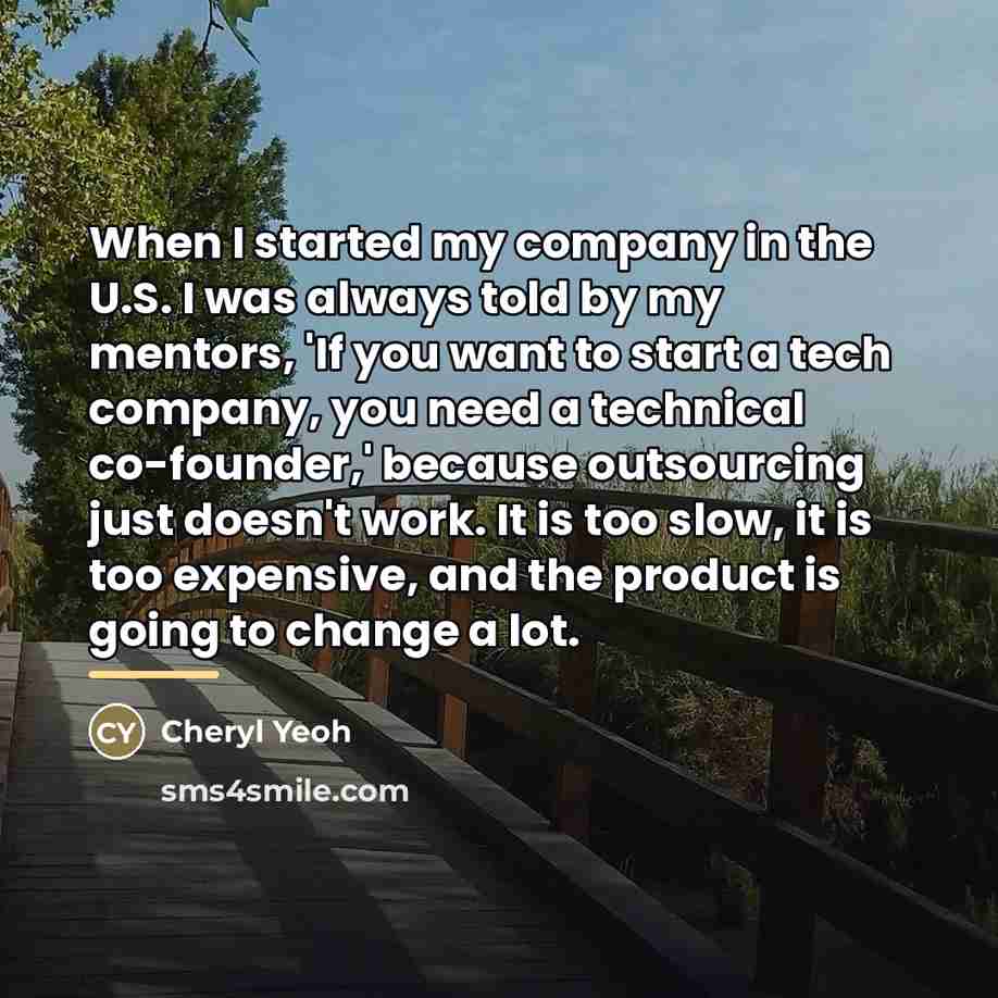 “When I started my company in the U.S. I was…” quote by Cheryl Yeoh