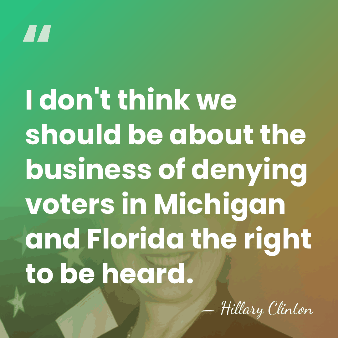 I don't think we should be about the business of denying voters&hellip; - Hillary Clinton