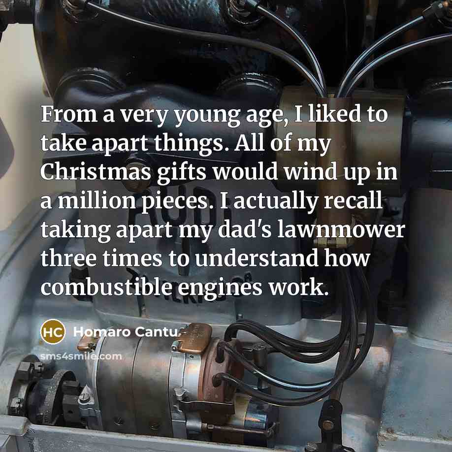 “From a very young age, I liked to take apart…” quote by Homaro Cantu