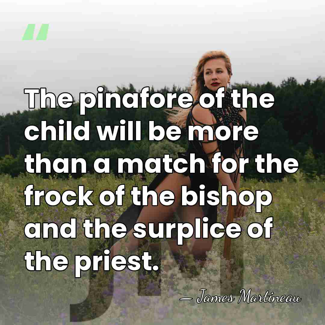 The pinafore of the child will be more than a match for&hellip; - James Martineau