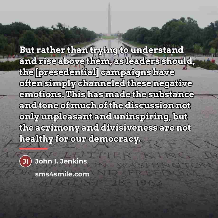 “But rather than trying to understand and rise above them,…” quote by John I. Jenkins