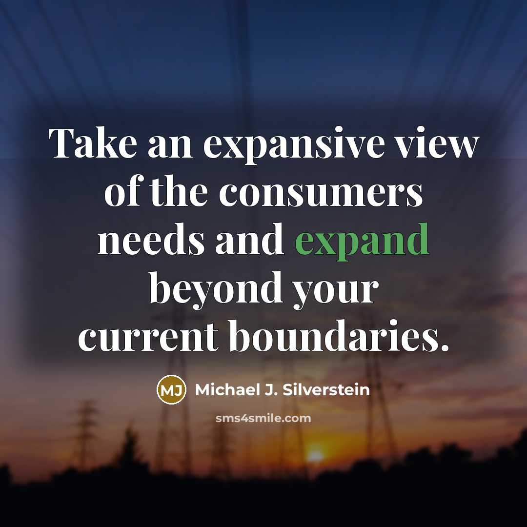 “Take an expansive view of the consumers needs and expand…” quote by Michael J. Silverstein